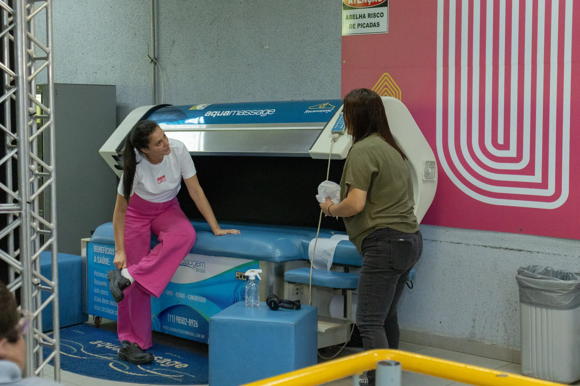 Aquamassagem montada em um evento